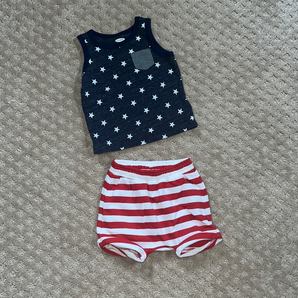 Old Navy Boys Infant 6-12M Fourth of July Set 🇺🇸